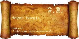 Heger Margit névjegykártya